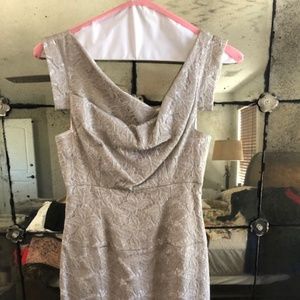 Black Halo Gray Lace Jackie O Dress